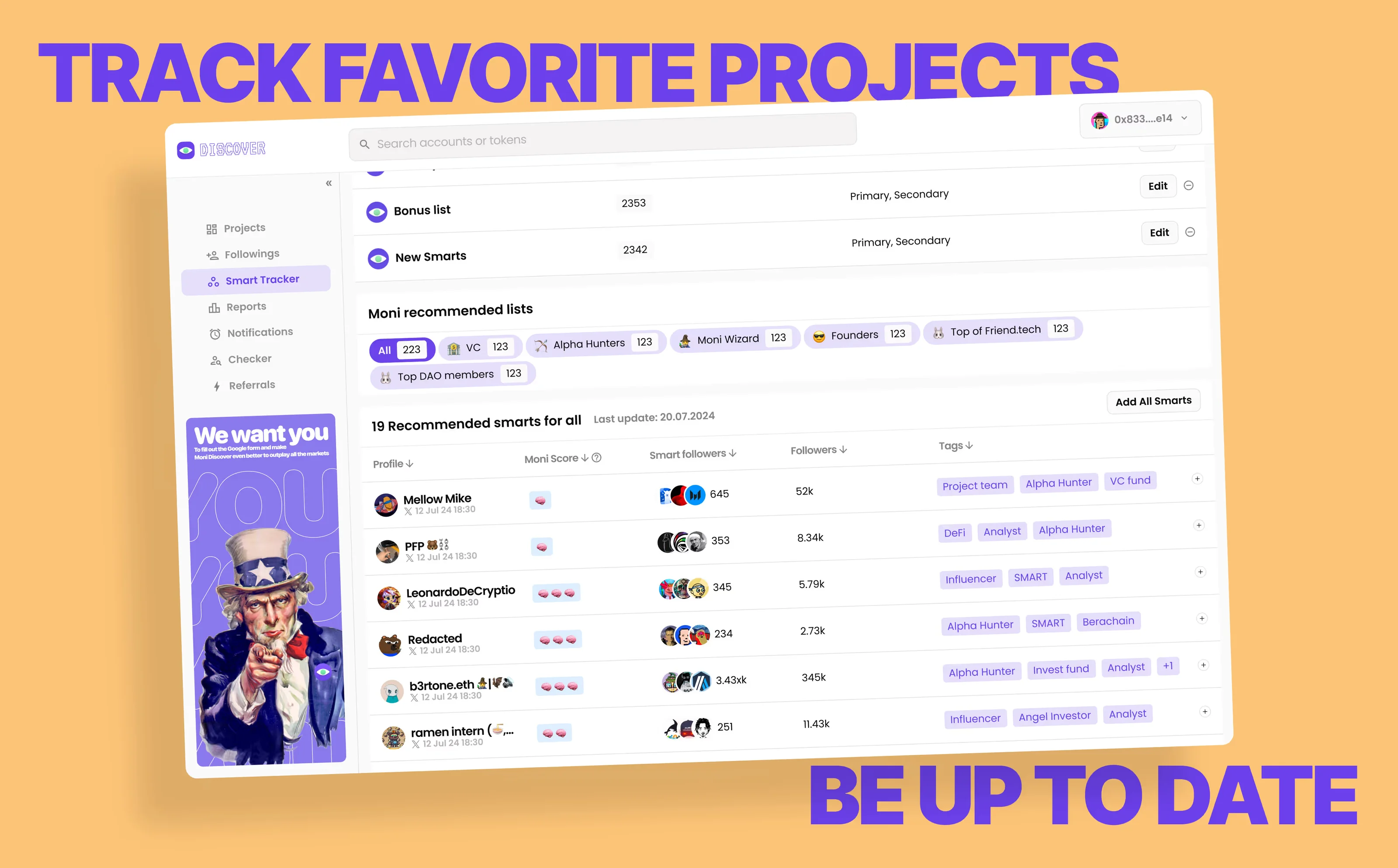 Getmoni Discover redesigned product screens.