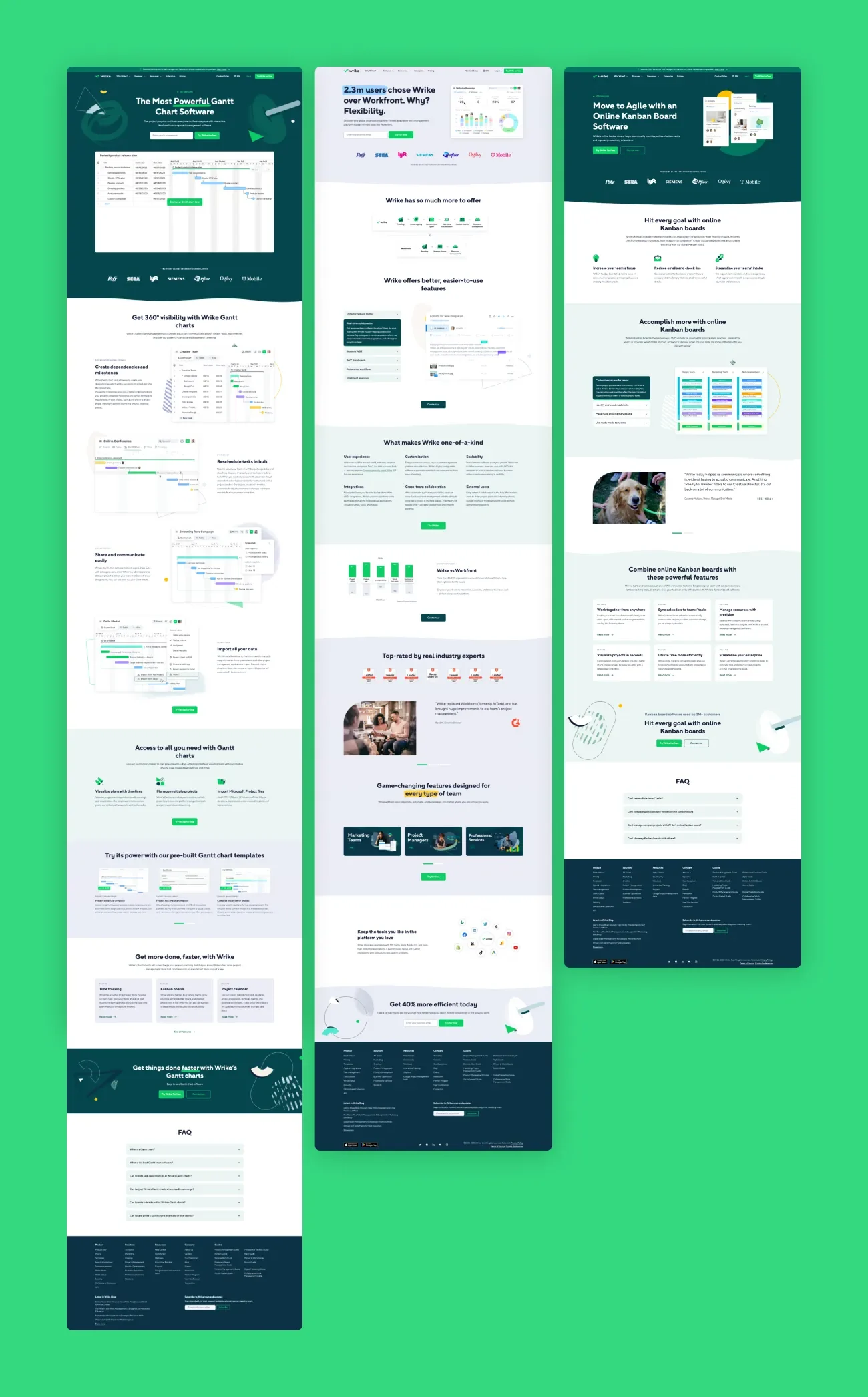 Wrike website pages.